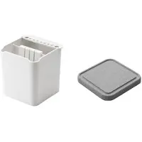 Tlily 2 In1 Dual-Compartment Brush Cleaning Pot with Absorbent Pad for DIY Modeling Brushes
