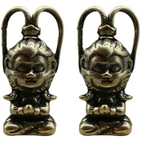 Semoic 2X Copper Monkey King Figurine Sun Wukong Statue Decor Fish Tank Ornaments Housewarming Home Decor Tea Pet