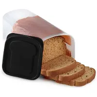 Tlily Transparent Bread Box Plastic Fresh-Keeping Toast Storage Holder with Lid Bread Crisper Bread Storage Container,B