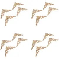 Torribaly 16Pcs Wood Carved Mouldings Corner Onlay Applique European Style Classic Furniture Home Decor 20X20cm