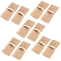Torribaly 100PCS Country Wedding Table Silverware Holder Natural Burlap Cutlery Pockets Fork Pockets Rustic Wedding Decoration