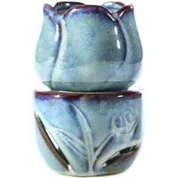 Semoic Aromatherapy Furnace Candle Lamp Decoration Bedroom Essential Oil Incense Burner Tulip Ceramic Candle