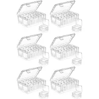 Typecat 6 Set Small Storage Box with Lid Small Plastic Clear Box Plastic Storage Container Box Empty Organiser