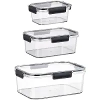 ISTOVO Refrigerator Food Storage Containers, Resealable Kitchen Containers, Food-Grade Transparent Lunch Boxes