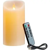 Semoic LED Candles, Flickering Flameless Candles, Rechargeable Candle, Real Wax Candles with Remote Control,12.5cm A