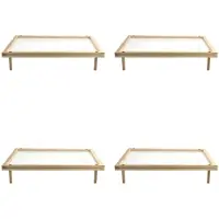 ISTOVO 4X Collapsible Pasta Drying Rack, Noodle Dryer Natural Wood Noodle Drying Rack with 4 Single Base Stick