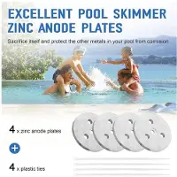 Kepptory 4 Pcs Pool Zinc Anode Weight Plate, Anti-Electrolysis Sacrificial Anode for Salt System Swimming Pools