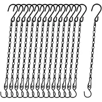Semoic Chain for Hanging Plants,15pcs Black Hanging Chain, Small Hanging Basket Chain Kits for Basket Extender Porch Wind Chime