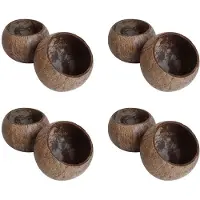 Torribaly 4X Can Pouring Candle Coconut Shell Bowl,Coconut Shell,Coconut Wood Bowl, Decoration Bowl,Storage Bowl
