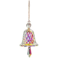 Semoic Stained Glass Window Hanging Crystal Bell Chimes Crystal Decor Room Decor Aesthetic Cute Room Decor Hanging Decor