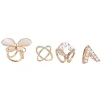 Tlily 4 Pcs Scarf Rings for Women Scarf Ring Clips Elegant Scarf Buckle Rings Silk Scarve Shawl Decoration Accessories
