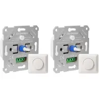 Typecat 2X LED Dimmer 230V for Dimmable LEDs/Halogen 5-200W with White Cover Plate