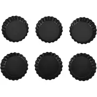 Typecat 6 Pcs Egg Tart Molds, 3Inch Tart Pans Removable Bottom, Cupcake Cake Muffin Mold Tin Pan Baking Tool