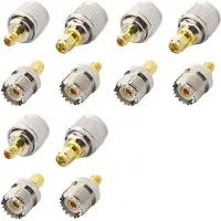 Typecat 12 PCS UHF SL16 PL259 SO239 to SMA Male Plug Female Jack RF Connector Test Converter