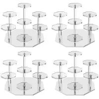 Semoic 4X Acrylic Risers Display Stand,7Tier Perfume Organizer and Cupcake Stand,Storage Display Stand for Collectibles