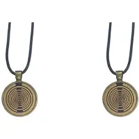 Semoic 2X Lakhovsky MWO Necklace Multi-Waveoscillator Golden Plated Disc Pendant Necklace Balance A