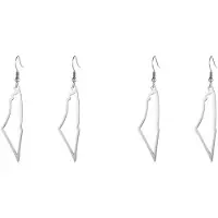 Torribaly 4X A Silver Color Palestine Map Dangle Earrings Women Country Geography Map Pendent Earring Stainless Jewelry