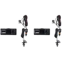 Torribaly 2X 3 Channel Car DVR Camera , 1080P Dash Camera 3 Way Car Camera with IR Night Vision, Loop Recording, Parking Monitor