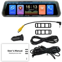 Tlily 9.36 Inch Touch Screen Wireless CarPlay Car Stream Media Dashcam DVR Rearview Mirror Dash Camera Recorder Night Vision