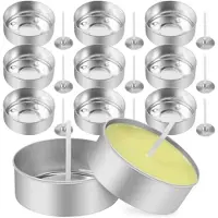 Tlily 150Pcs Aluminum Tea Lights Cups, Metal Tea Light Tins with 150 Pcs Candle Wicks Empty Candle for Candle Lovers