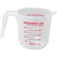 Torribaly 500ml Home Lab Measuring Jug Pitcher Plastic Handle Pour Spout Container