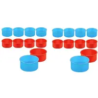 Typecat 20 Pieces Silicone Cake Mold Valentine's Day Round Baking Pan 4 Inch Baking Mold Kitchen Silicone Bakeware Pan Red,