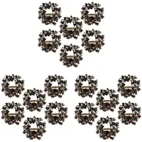 Torribaly 18Pcs Christmas Wreath Napkin Rings Metal Napkin Buckle Napkin Holder Napkin Circle