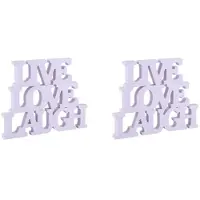 Torribaly 6pcs LIVE LOVE LAUGH Wooden Letters for Wedding Decoration (White)