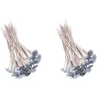 Torribaly 200Pcs ECO Wicks for Soy Candles, 8 Inch Pre-Waxed Candle Wick for Candle Making,Thick Candle Wick with Base