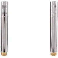 Torribaly 2X Modern Style Bathroom Stainless Steel + Copper Hand Held Shower Heads Chrome Top Spray Rain Shower Heads