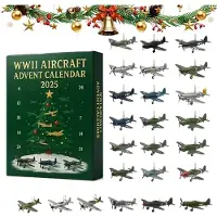 Torribaly Aircraft 24 Days Christmas Countdown Calendar with 2D Acrylic Warbirds Christmas Advent Calendar Xmas Countdown Calendar