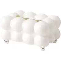 Typecat Bubble Shape Tissue Box Holder Living Room Tissue Case Cover Toilet Paper Dispenser Case Kitchen Napkin Holder Box White