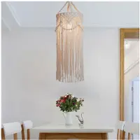 Typecat 4X Chandelier Boho Decor Hand-Woven Charm Macrame Wall Hanging Home Bunk Home Decoration Lamp Shade Mandala