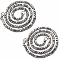 Typecat 2X Fashion Jewelry Stainless Steel Necklaces for Men Women Keel Chain Choker Necklace 3mm 24Inch