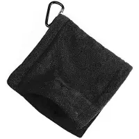 Torribaly Towel with Clips 5.5 X 5.5 Inch Towel Premium Microfiber Cleaner Accessories Black