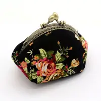 Torribaly Wallet,Lady Vintage Flower Coin Purse Wallet Clutch bag (Black)