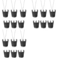 Torribaly Pack of 18 Shot Cups Metal for Hanging Shot Glasses Stainless Steel with Chain Shot Glass 30ml Shot Cup for Parties,B
