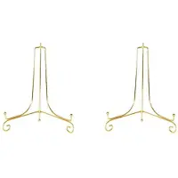 Semoic 2X Gold Display Stand Bracket Book Holder Photo Pedestal Bowl Dish Frame Picture Plate Rack 12cm