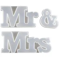 Semoic MR & MRS Epoxy Resin Mould Word Sign Casting Molds for Wedding Party Home Decorations Table Decor Art DIY