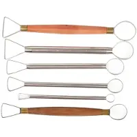 ISTOVO 6pcs Stainless Steel Clay Sculpture Scraper Ceramic Finishing Blank Tool DIY Pottery Fine Carving Oil Clay Model Scraper