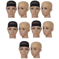 Exogio Deluxe Wig Cap Hair Net for Weave 10 Pieces Hair Wig Stretch Mesh Wig Cap for Making Wigs Free Size(Skin Tone)