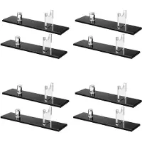 Torribaly 8Pcs Knife Display Stand Acrylic Knife Case Desktop Knife Display, Single Knife Holder for Home Decor (Black Base)
