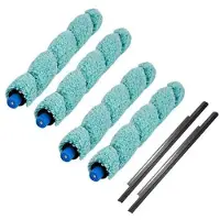 Torribaly 6Pcs Floor Washing Robotic Cleaner Main Brush & Scraper Replacement for W400 Floor Washing Robot Parts Accessories