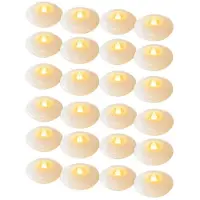 Semoic 24 Pack Flameless Led Floating Candles, 200 Hour White Battery Operate Waterproof Tealights for Cylinder Vases