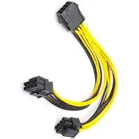 Typecat 5X CPU 8 Pin Female to Dual PCIe 2X 8 Pin (4&4) Male Power Adapter Splitter Cable for Motherboard Power Adapter