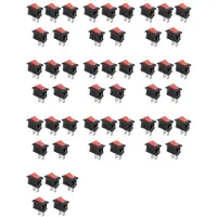 Torribaly 50PCS -Off KCD11 2Pin 2P Black Red Boat Car Rocker 3A 250V 6A 125V AC Button KCD1-11 10X15 10X15 KCD117