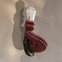 Semoic 2X Wall Light Octopus Vintage Tentacle Shape Wall Lamp Realistic Resin Animal LED Sconce Home Aisle Bar Decorative Light