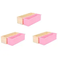 Typecat 3X 1200G DIY Soap Wooden Soap Mold Box Silicone Liner Rectangular Loaf Swirl Soap Mold Tool DIY Soap Candle Mold
