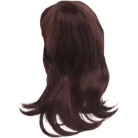 Torribaly Women Hair Wigs Ladies Party Daily Natural Wave Dark Brown Side Parting Synthetic None Lace Wigs with Bangs