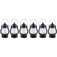 Typecat 24 Pcs Lantern Decorative with LED Candle Vintage Lantern Hanging Candle Lanterns Battery Operated Lantern Black